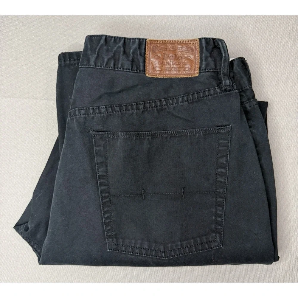 Polo Ralph Lauren Mens Black 5 Pocket Jeans Straight Leg 36x30